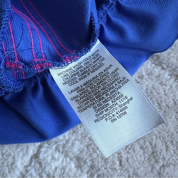 Adidas | Navy and Pink Pleated 3 Stripe Ruffle Polo Dress | Size 18 Months - Picture 7 of 10